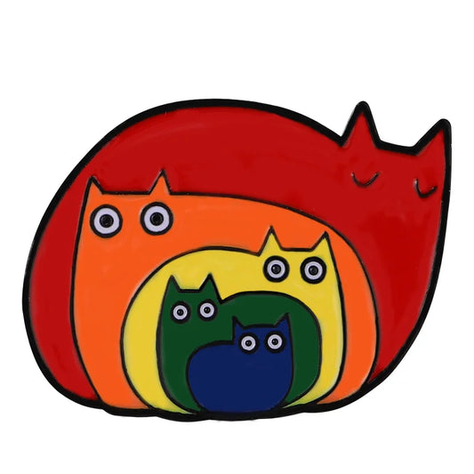 Rainbow of Cats Stack Pin