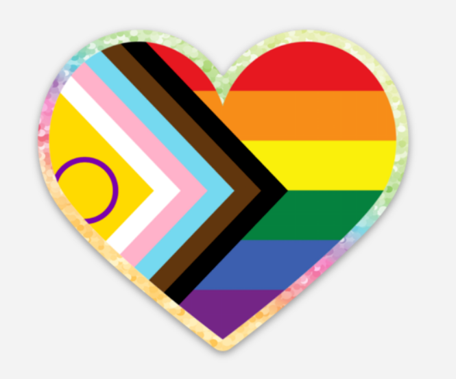 Glitter Pride Heart Sticker