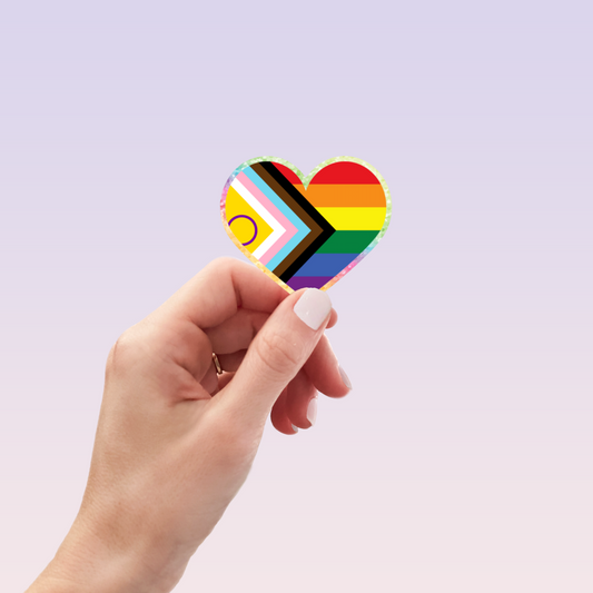 Glitter Pride Heart Sticker