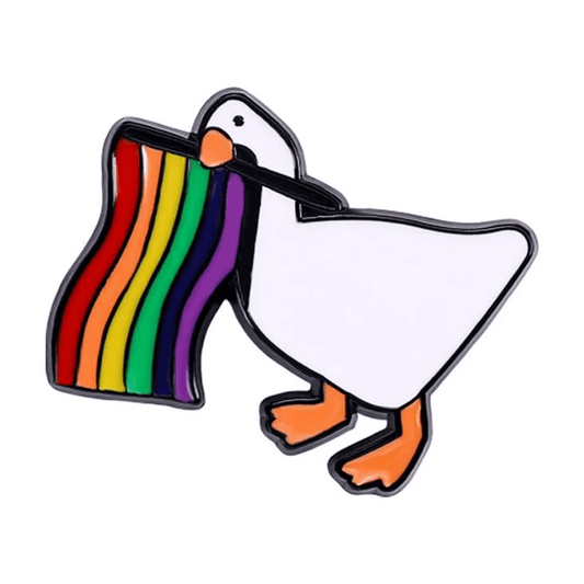 Goose with Pride Flag Pin