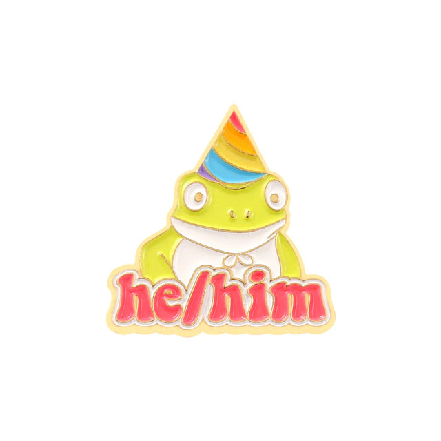 Frog Pronoun Pins