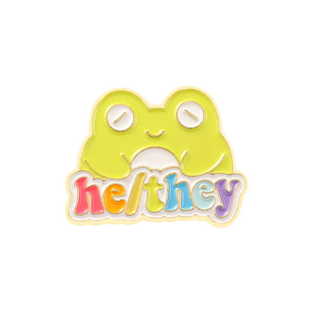 Frog Pronoun Pins