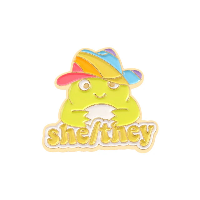 Frog Pronoun Pins