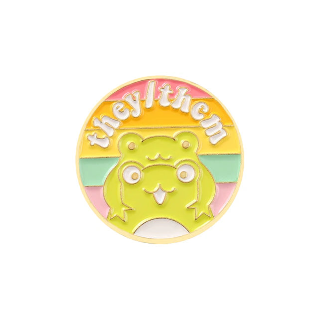 Frog Pronoun Pins