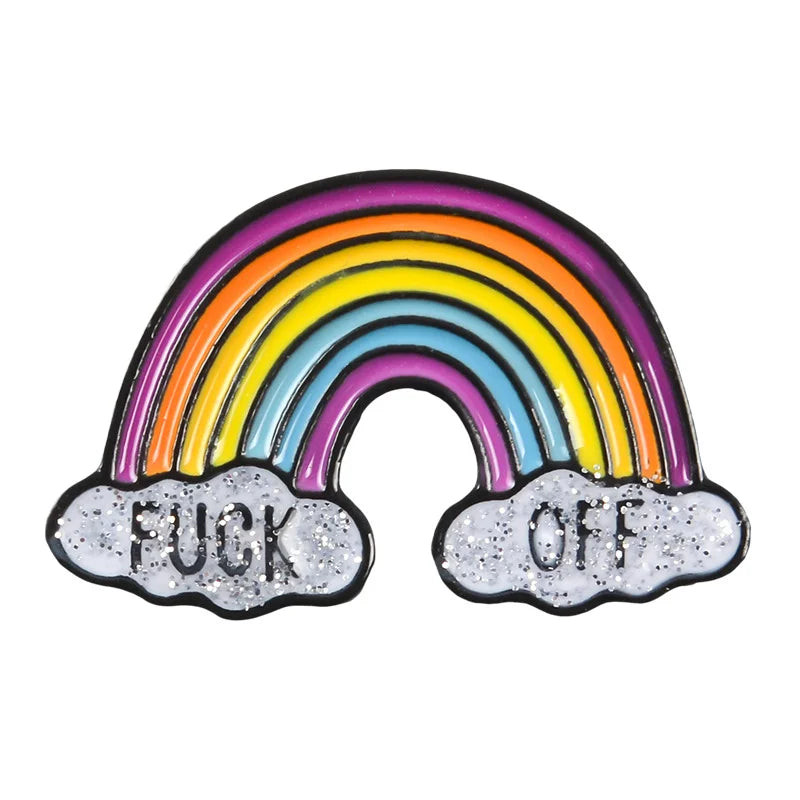 Fuck Off Rainbow Pin