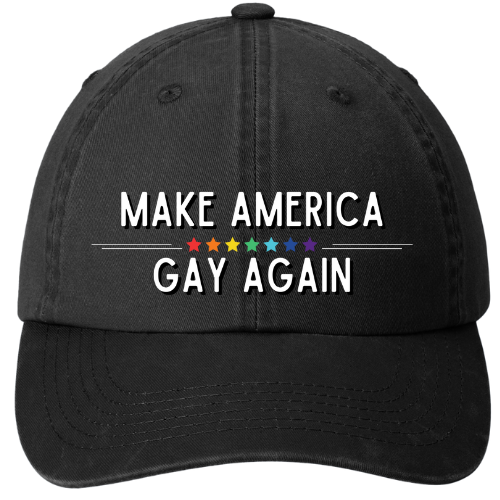 Garment washed Dad Hat - Make America Gay Again