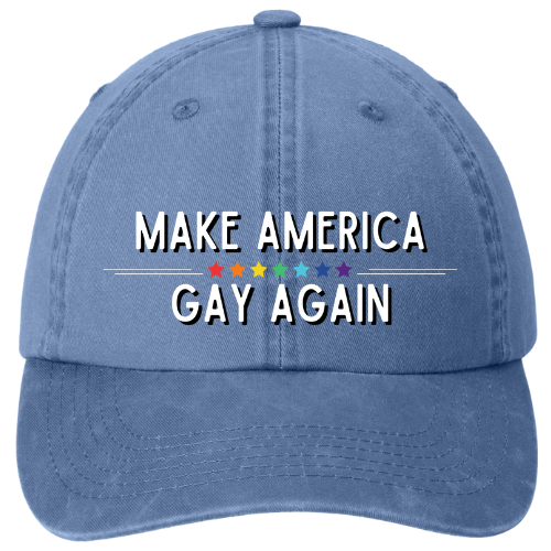 Garment washed Dad Hat - Make America Gay Again