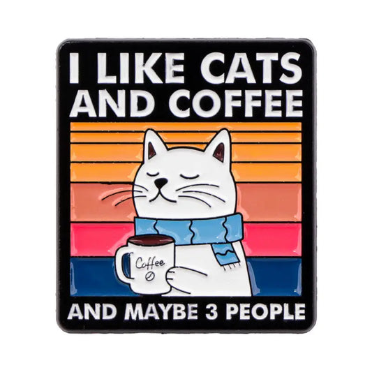I Like Cats and Coffee Pin