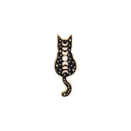 Moon Phase Cat Pin