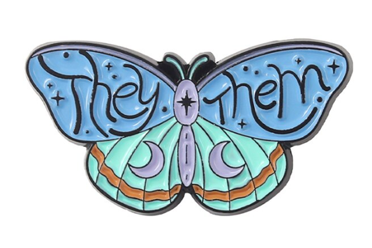 Moth Pronoun Pin