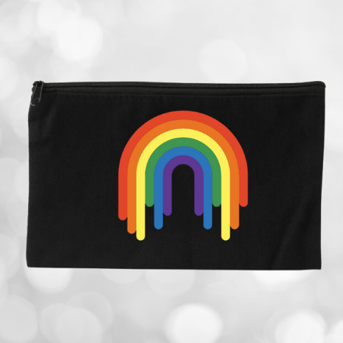 Black Pouch with Retro Rainbow