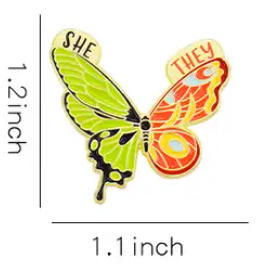 Butterfly Pronoun Pin