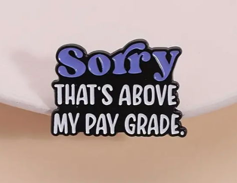 Sorry That's Above My Pay Grade Pin