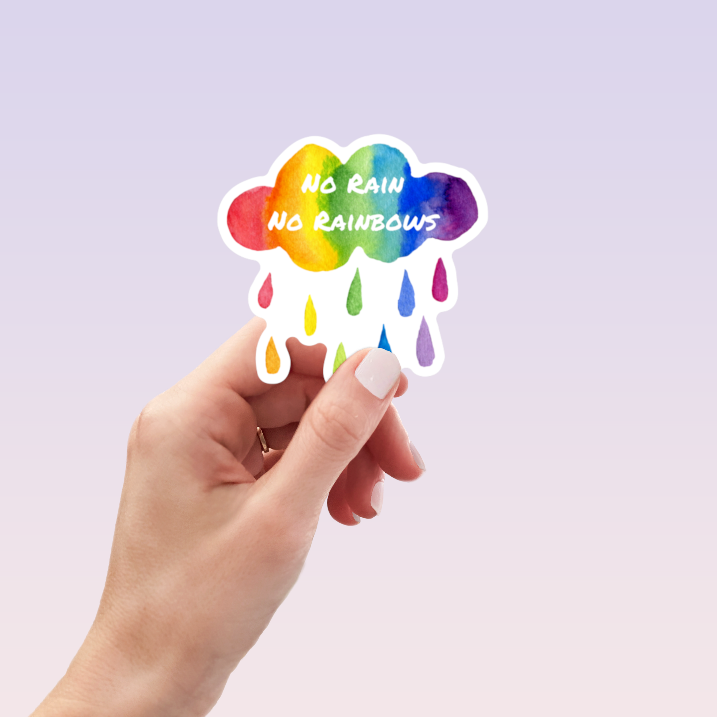 Sticker Design No Lettering No Rain No Rainbows Sticker – RainBee Designs LLC