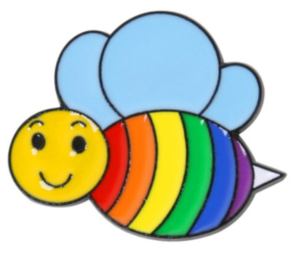 Rainbow Bee Pin